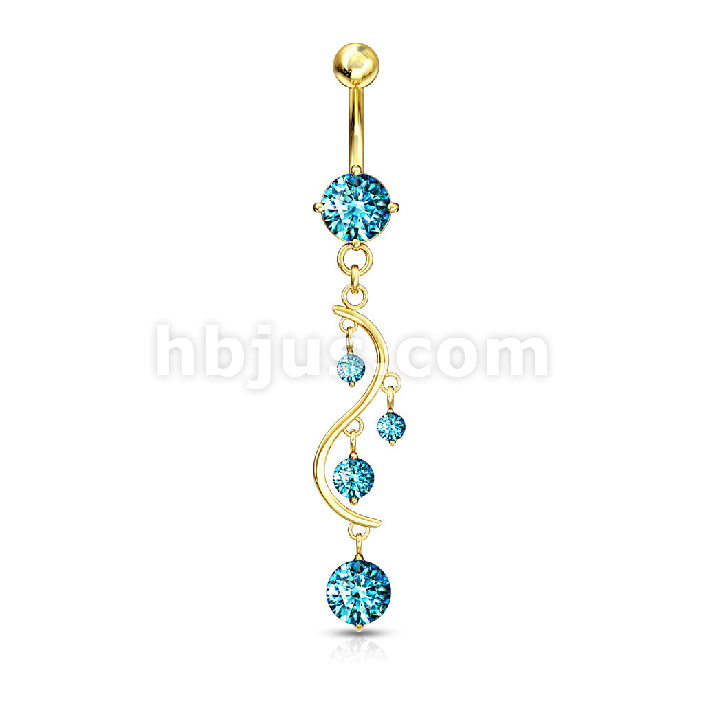 316L Surgical Steel 316L Surgical Steel Solitare Round CZ/CZ Vine... - Image 4