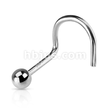 14KT  Gold 2mm Ball Top Nose Screw Ring 14 Karat Solid Gold - Image 2