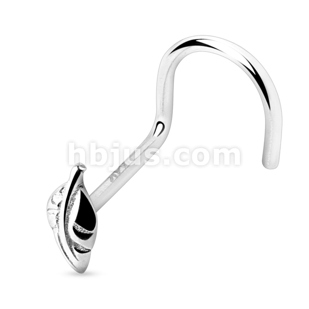 14KT  Gold 14 Karat Solid Gold Leaf Nose Screw - Image 2