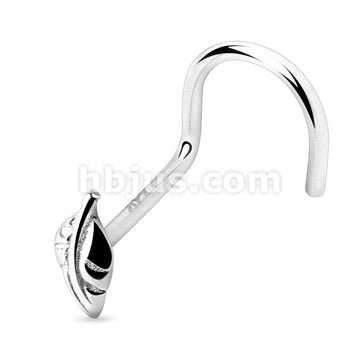 14KT  Gold 14 Karat Solid Gold Leaf Nose Screw - Image 2
