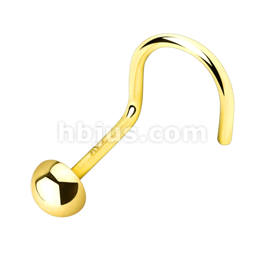 14KT  Gold Flat, Bottom, Dome, Top, 14K, Gold, Nose, Screw - Image 3