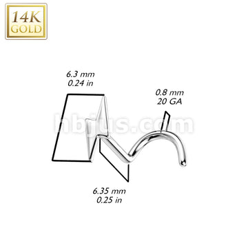 14K Gold Nose Screw Rings With Lightning Bolt Top - Image 4