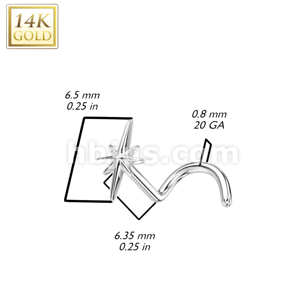 14K Gold Nose Screw Rings With Sparkle Top - Image 4