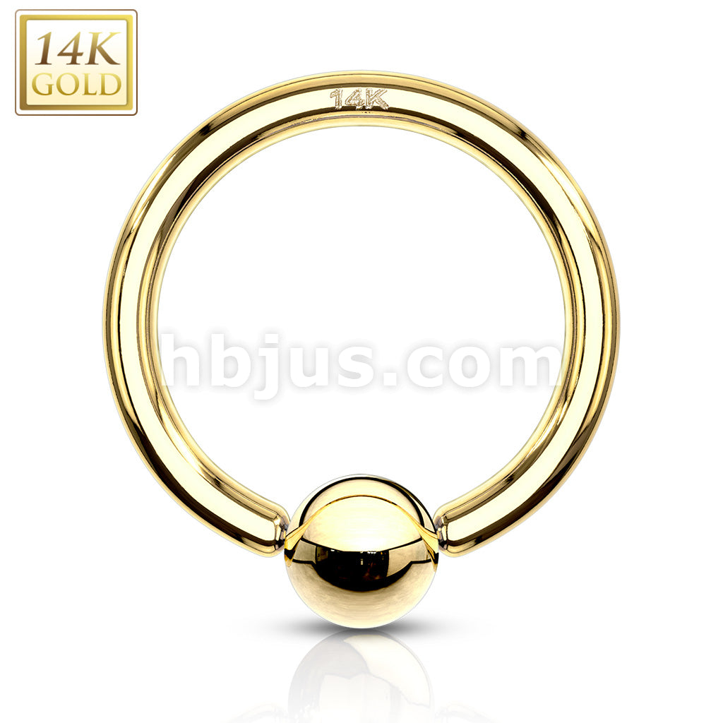 14KT  Gold 14K Gold Captive Bead Ring - Image 3