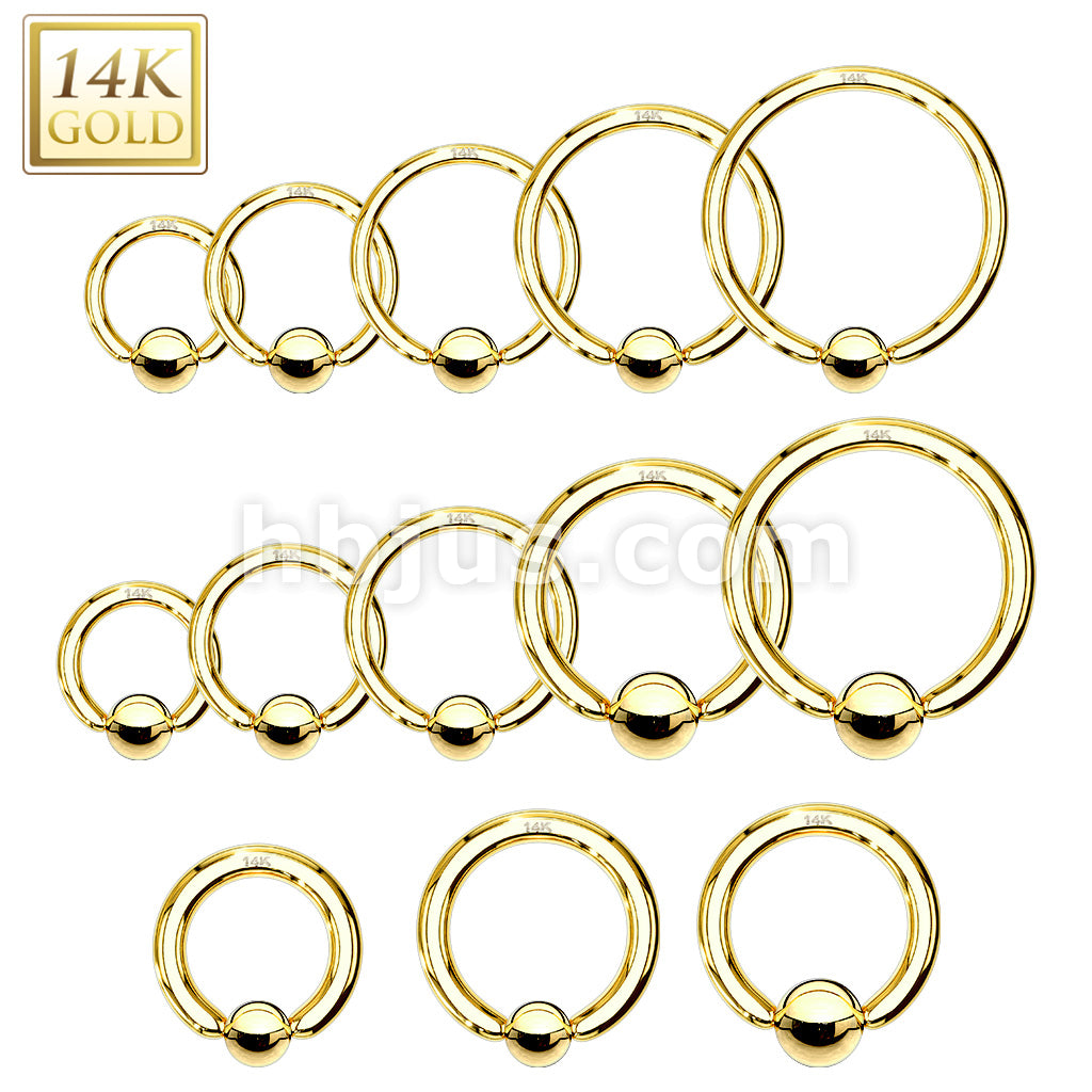 14KT  Gold 14K Gold Captive Bead Ring - Image 4