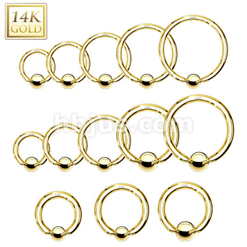 14KT  Gold 14K Gold Captive Bead Ring - Image 4