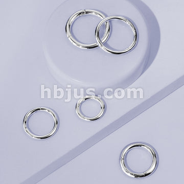 14KT  Gold 14K Solid White Gold Hinged Segment Hoop Ring - Image 5