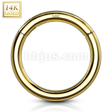 14KT  Gold 14K Solid Yellow Gold Hinged Segment Hoop Ring - Image 2