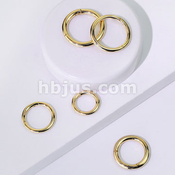 14KT  Gold 14K Solid Yellow Gold Hinged Segment Hoop Ring - Image 5
