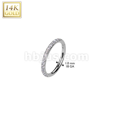 14KT  Gold 14K Gold Hinged Segment Hoop Ring in 18ga With Outward... - Image 4