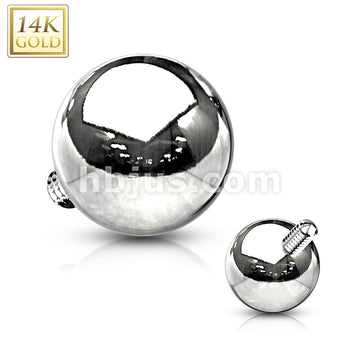 14KT  Gold 14K Gold Dermal Top Internally Threaded Ball - Image 2