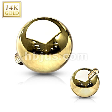 14KT  Gold 14K Gold Dermal Top Internally Threaded Ball - Image 3