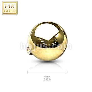 14KT  Gold 14K Gold Dermal Top Internally Threaded Ball - Image 4