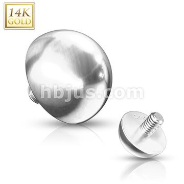 14KT  Gold 14K Gold Dome Internally Threaded Dermal Anchor Top - Image 3