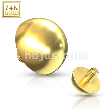 14KT  Gold 14K Gold Dome Internally Threaded Dermal Anchor Top - Image 2