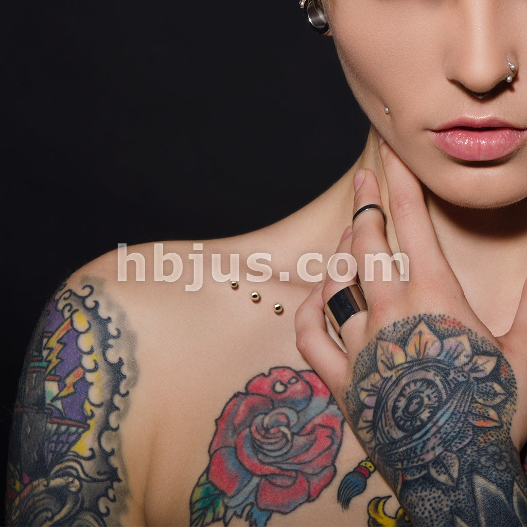14KT  Gold 14K Gold Dome Internally Threaded Dermal Anchor Top - Image 4