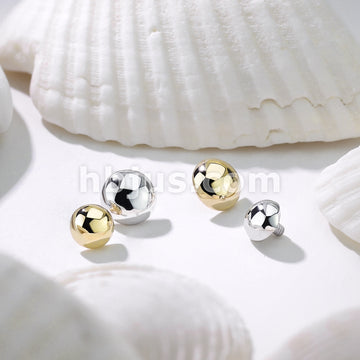 14KT  Gold 14K Gold Dome Internally Threaded Dermal Anchor Top - Image 5