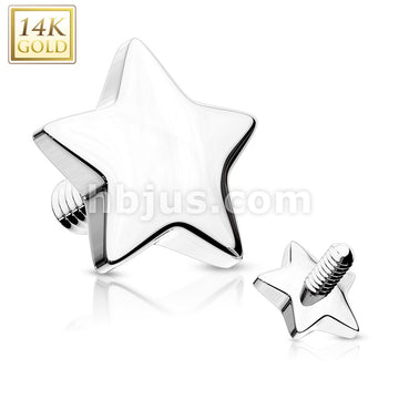 14KT  Gold 14K Gold 4mm Star Dermal Top Internally Threaded - Image 2