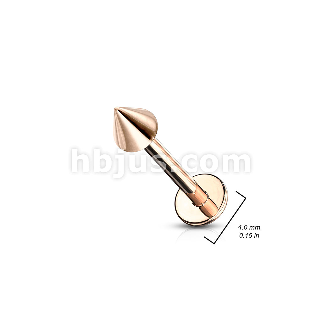 Rose Gold IP Over 316L Surgical Steel Basic Labrets/Monroe With Spikes - Image 2