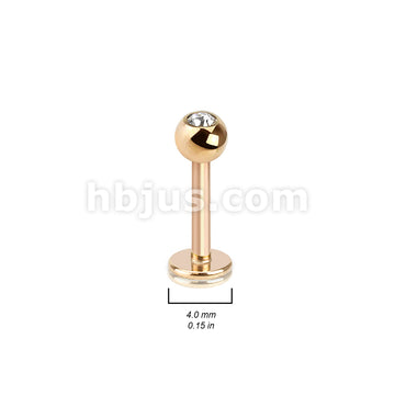 Press Fit Stone Set Ball Rose Gold Plated Over 316L Surgical Steel... - Image 2