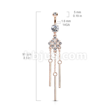 316L Surgical Steel 316L Surgical Steel Hash Square With Paved Gems and... - Image 2