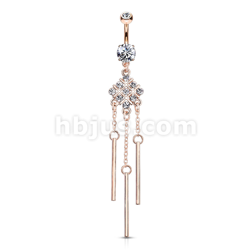 316L Surgical Steel 316L Surgical Steel Hash Square With Paved Gems and...