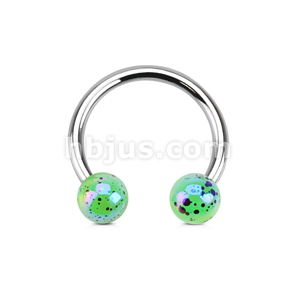 316L Surgical Steel Aurora Borealis Coating Over Splash Acrylic Balls... - Image 3