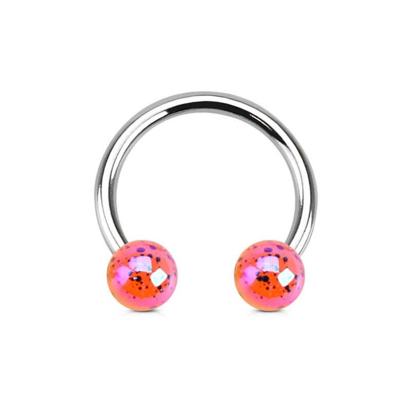 316L Surgical Steel Aurora Borealis Coating Over Splash Acrylic Balls...