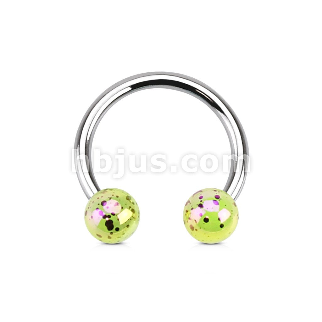 316L Surgical Steel Aurora Borealis Coating Over Splash Acrylic Balls... - Image 6