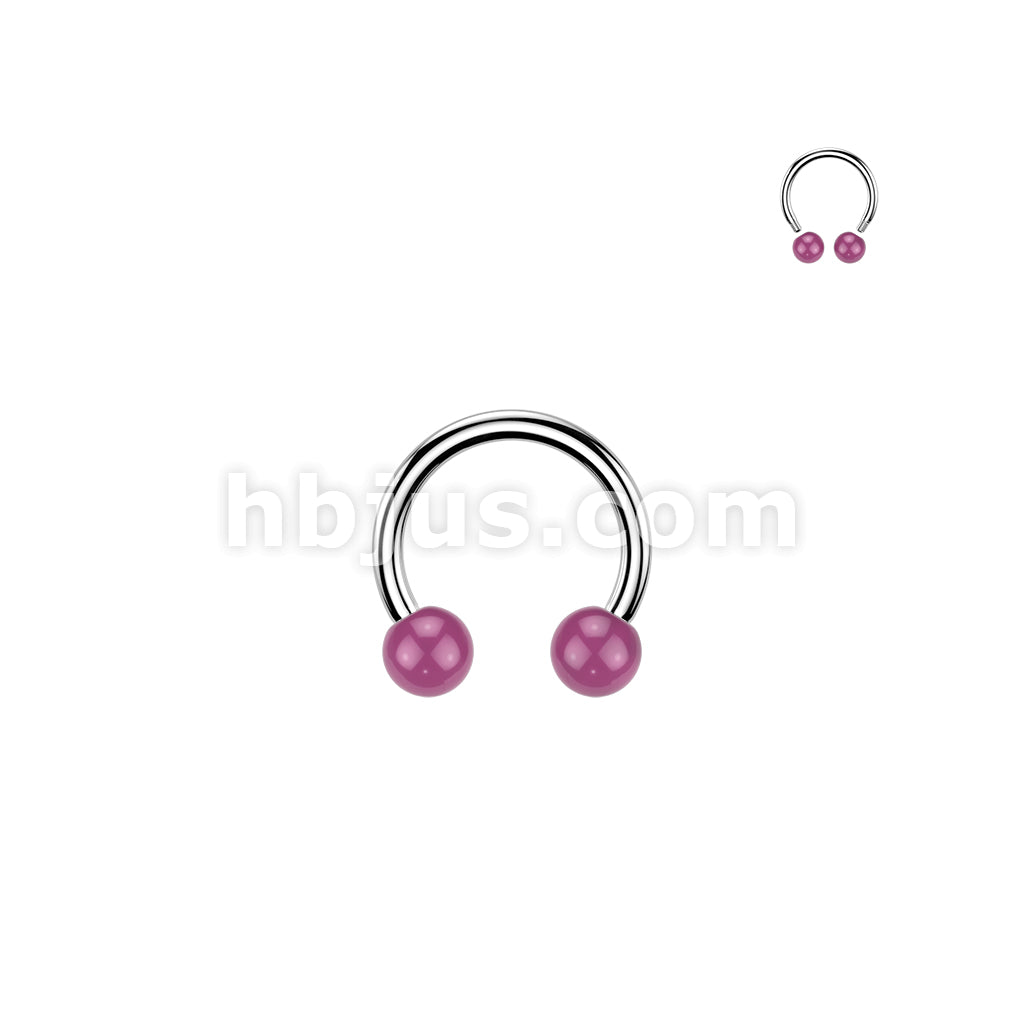 24 Pc Assorted Pack of 316L Horseshoes With Acrylic Balls - Image 2