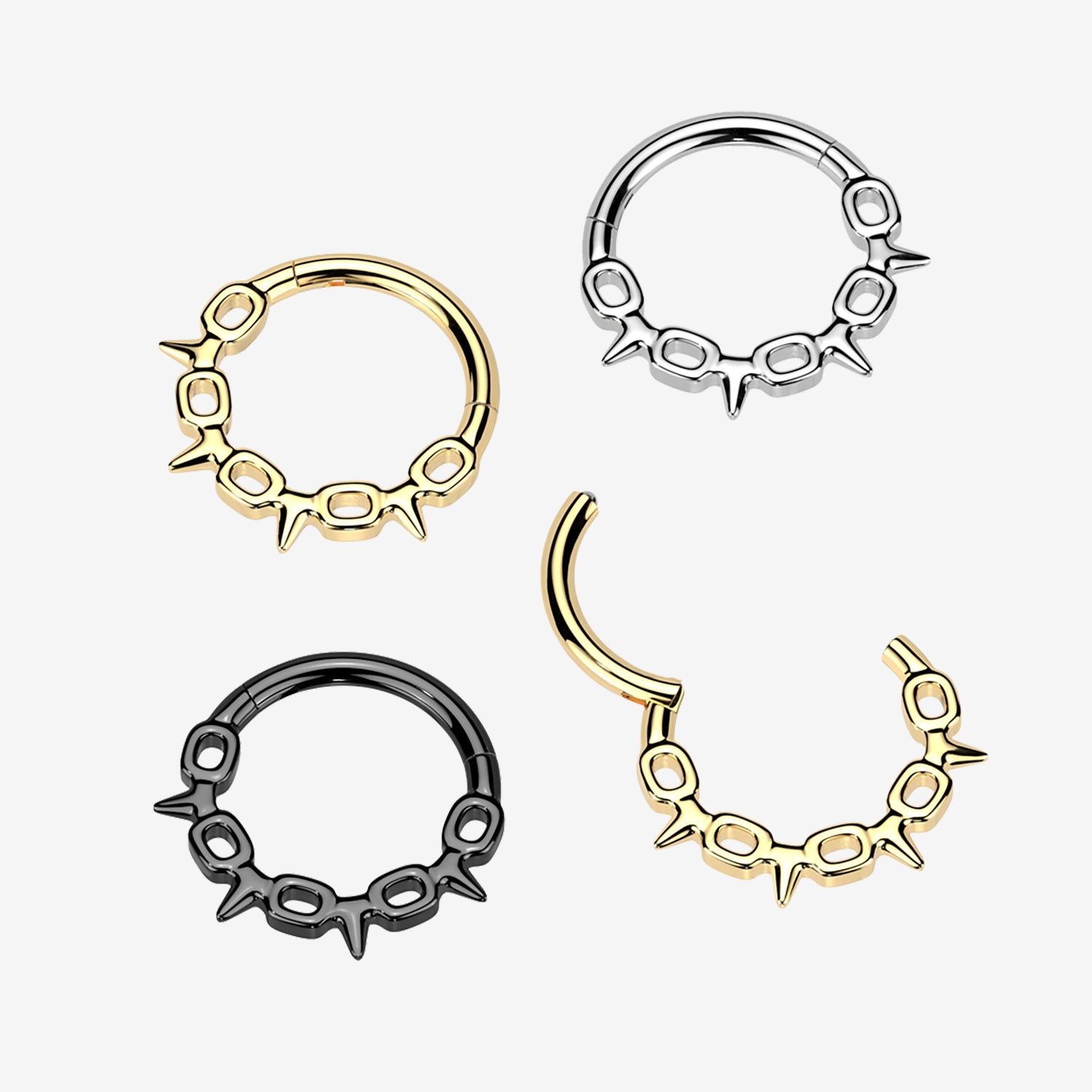 High Quality Precision All 316L Surgical Steel Chain Links With Spikes...