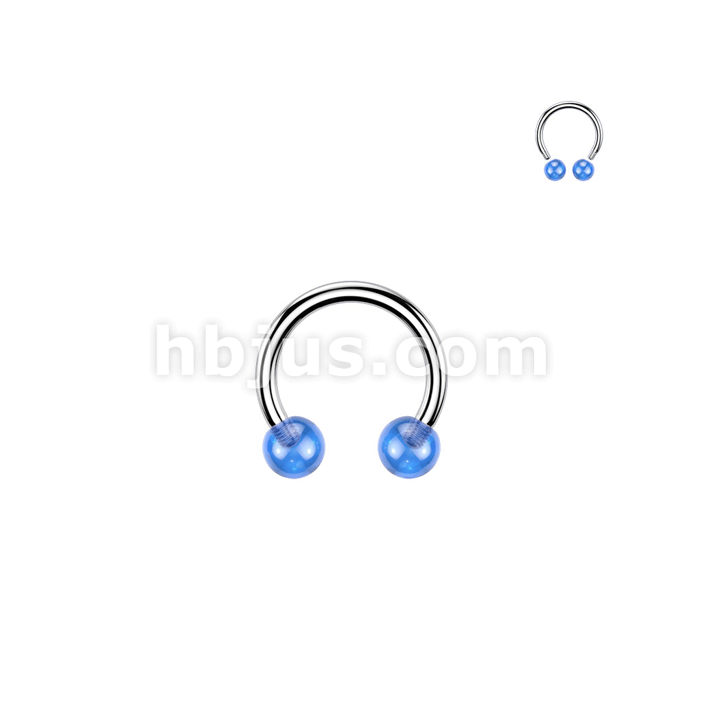 24 Pc Assorted Pack of 316L Horseshoes With Glow In The Dark Acrylic Balls - Image 2