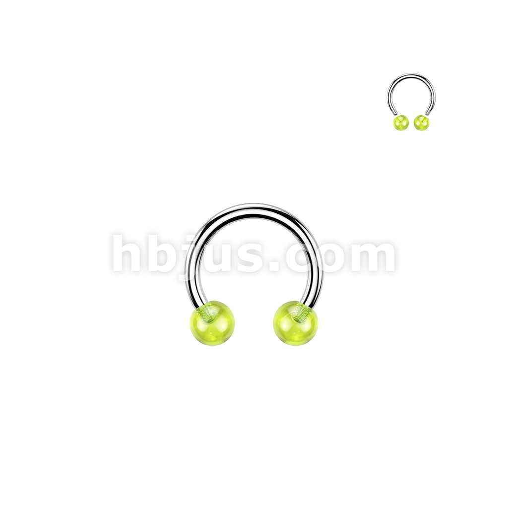 24 Pc Assorted Pack of 316L Horseshoes With Glow In The Dark Acrylic Balls - Image 3