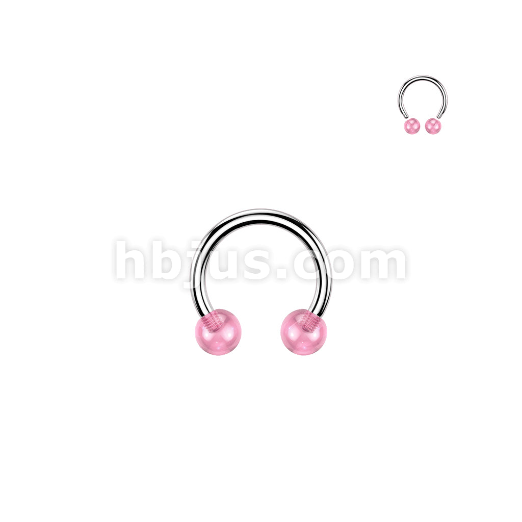 24 Pc Assorted Pack of 316L Horseshoes With Glow In The Dark Acrylic Balls - Image 4