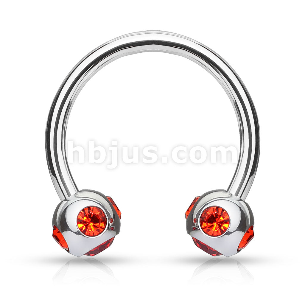5-Gem set 4mm Balls 316L Surgical Steel 16ga Circular (Horseshoe) - Image 7