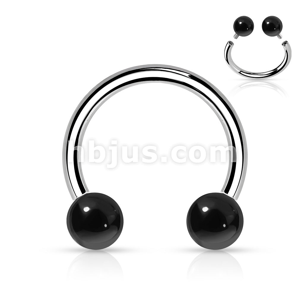 Semi Precious Stone Internally Threaded 316L Surgical Steel Horseshoes - Image 4