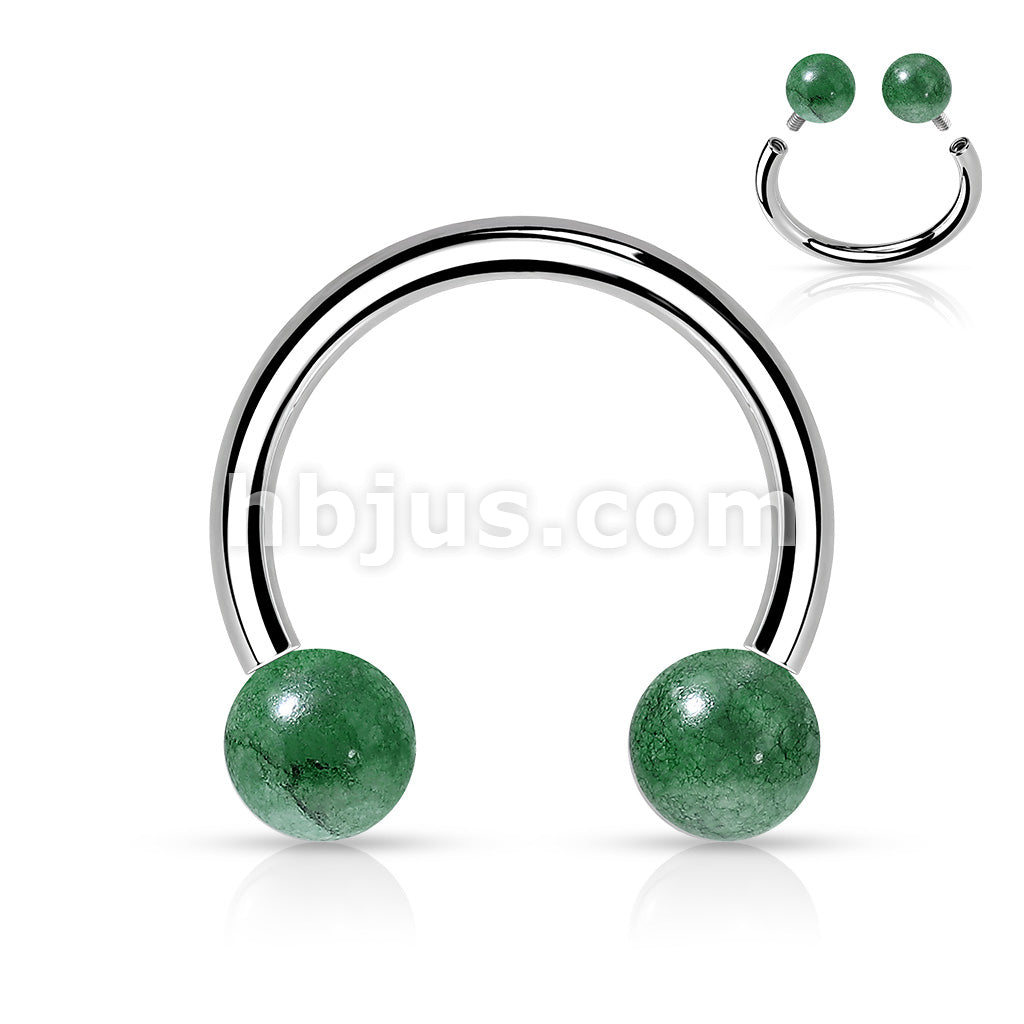 Semi Precious Stone Internally Threaded 316L Surgical Steel Horseshoes - Image 5