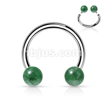 Semi Precious Stone Internally Threaded 316L Surgical Steel Horseshoes - Image 5