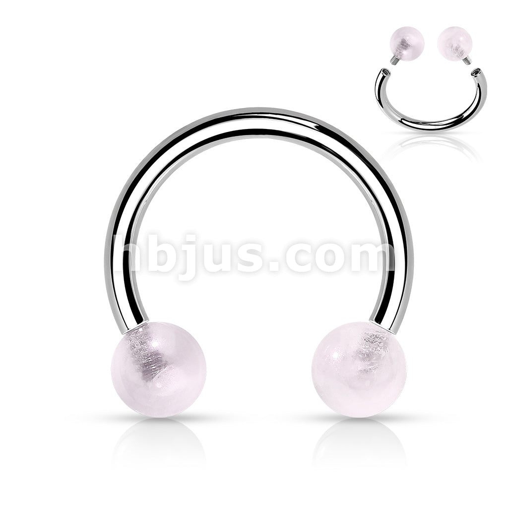 Semi Precious Stone Internally Threaded 316L Surgical Steel Horseshoes - Image 6