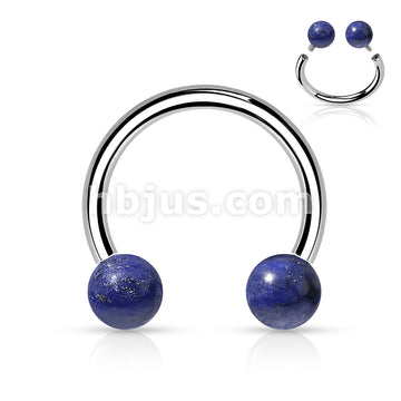 Semi Precious Stone Internally Threaded 316L Surgical Steel Horseshoes - Image 7