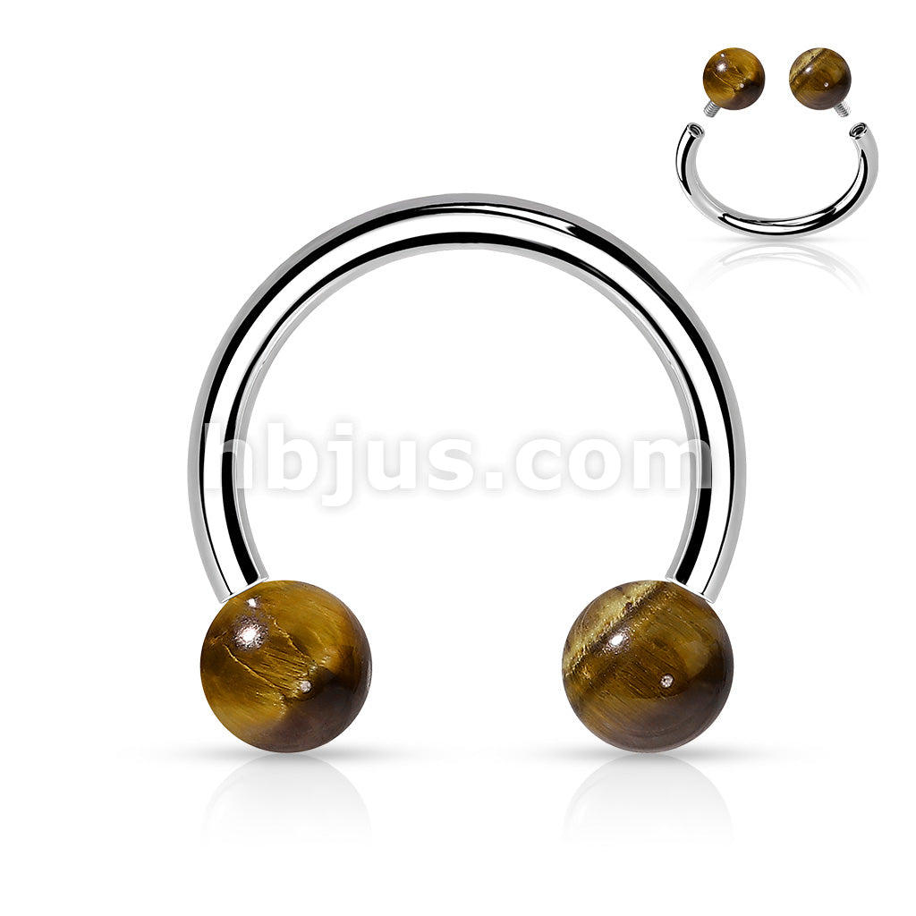 Semi Precious Stone Internally Threaded 316L Surgical Steel Horseshoes - Image 8