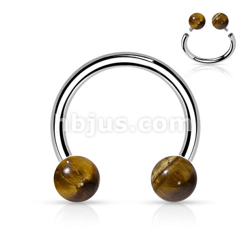 Semi Precious Stone Internally Threaded 316L Surgical Steel Horseshoes - Image 8