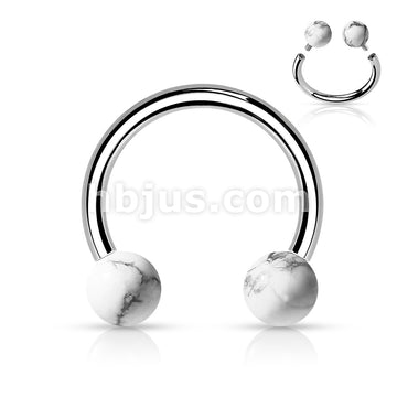 Semi Precious Stone Internally Threaded 316L Surgical Steel Horseshoes - Image 10