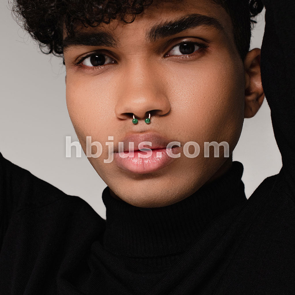 Semi Precious Stone Internally Threaded 316L Surgical Steel Horseshoes - Image 13
