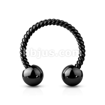 Twisted Rope 316L Surgical Steel Circular Barbell/Horseshoe - Image 4