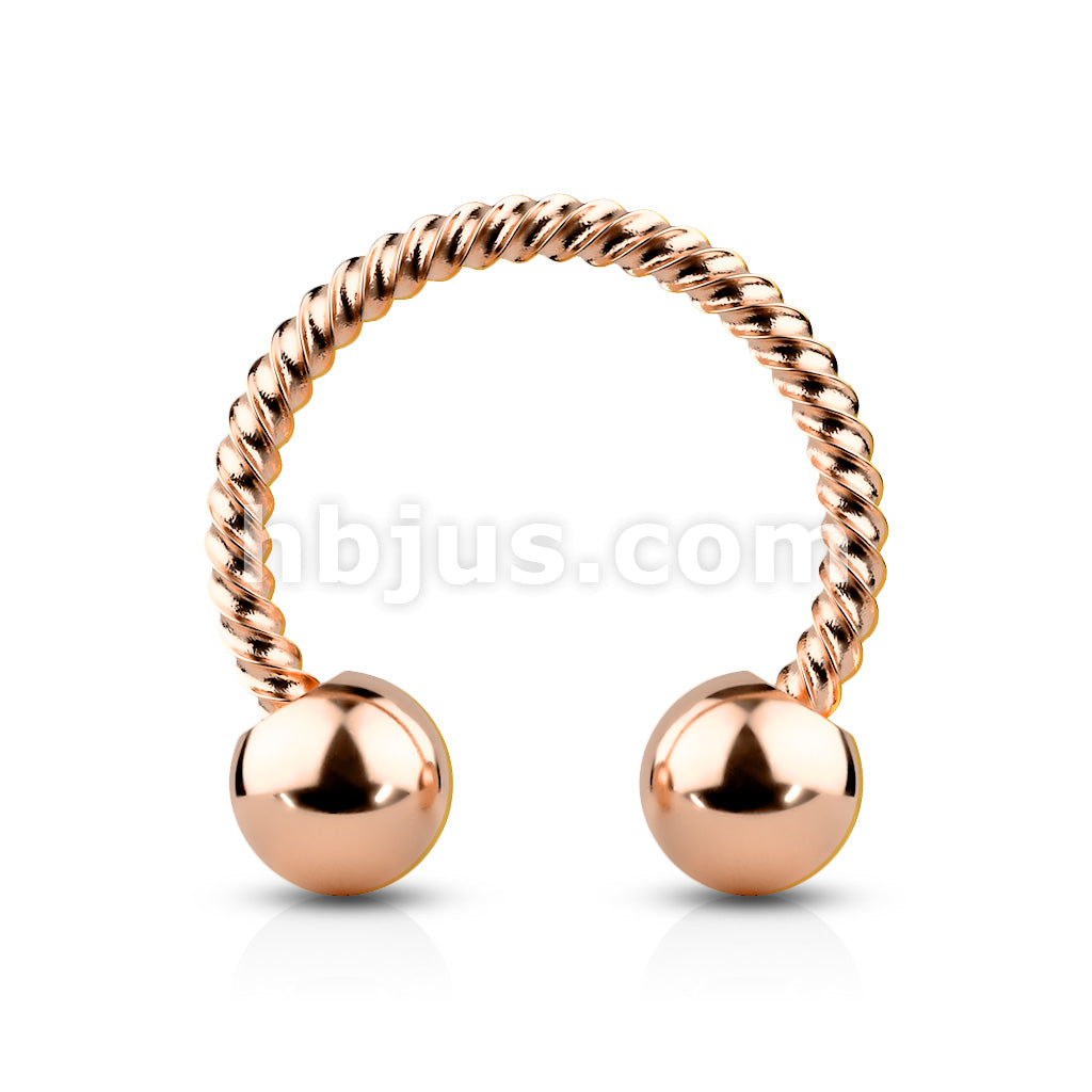 Twisted Rope 316L Surgical Steel Circular Barbell/Horseshoe - Image 5