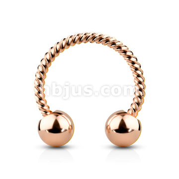Twisted Rope 316L Surgical Steel Circular Barbell/Horseshoe - Image 5