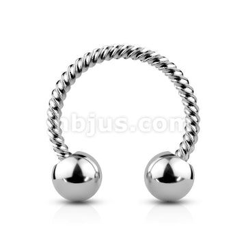 Twisted Rope 316L Surgical Steel Circular Barbell/Horseshoe - Image 6