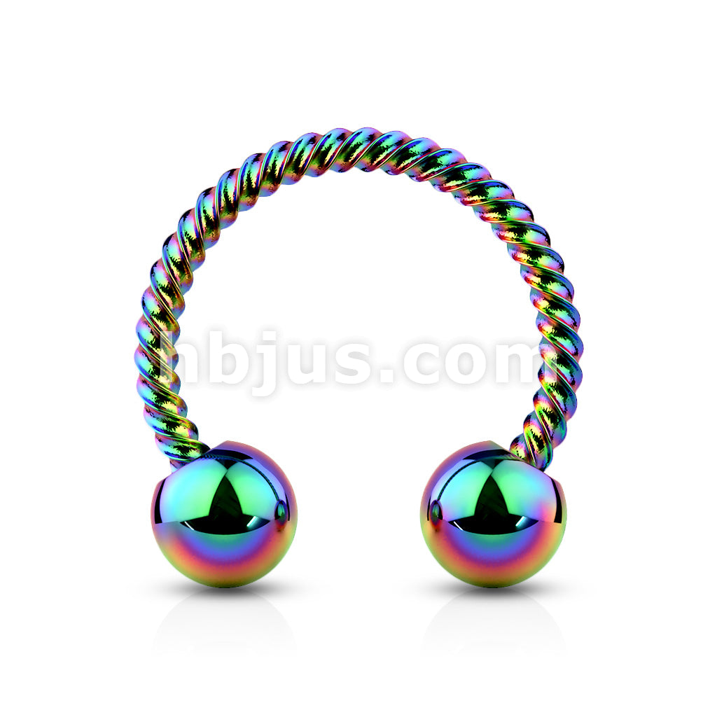 Twisted Rope 316L Surgical Steel Circular Barbell/Horseshoe - Image 7