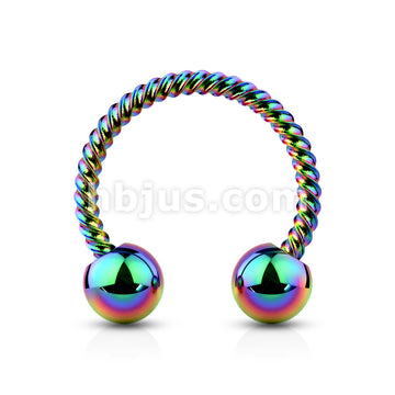 Twisted Rope 316L Surgical Steel Circular Barbell/Horseshoe - Image 7